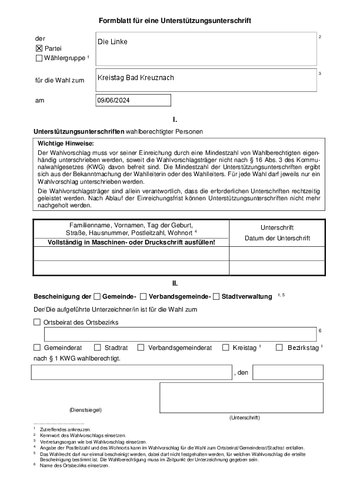 Formular Einzelunterschriften